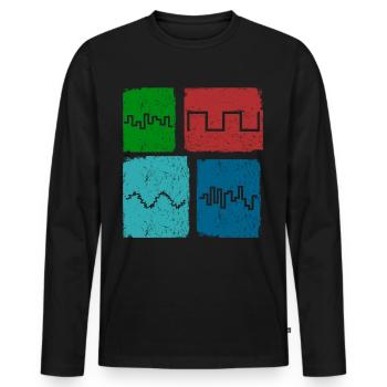 Synthesizer Waveforms Musik Synthesizers - Männer Premium Bio Langarmshirt - Schwarz - Vorne - Nico (187cm)