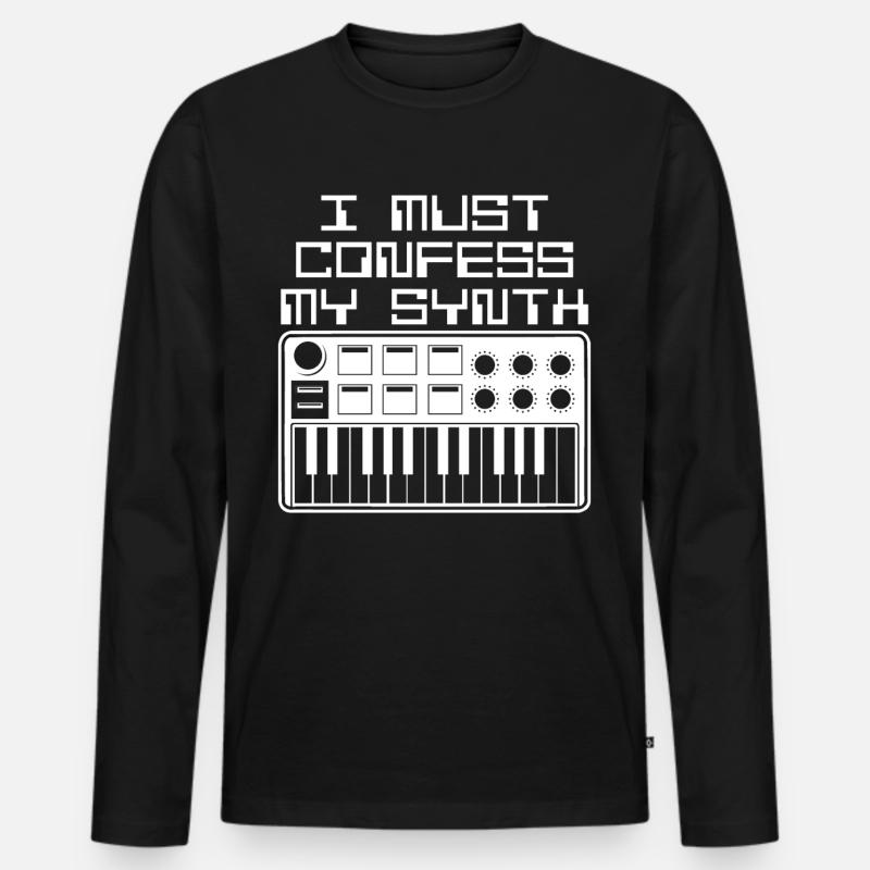 Synthesizer Synth Musik Synthesizers - Männer Premium Bio Langarmshirt - Schwarz