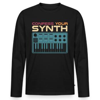 Synthétiseur Synthé Joke Synthétiseurs - T-shirt manches longues Premium bio Homme - noir - Devant - Nico (187cm)