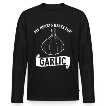 Knoblauch Knoblauchzehen - Männer Premium Bio Langarmshirt - Schwarz - Vorne - Nico (187cm)