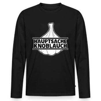 Hauptsache Knoblauch Knoblauchzehen - Männer Premium Bio Langarmshirt - Schwarz - Vorne - Nico (187cm)