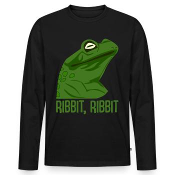 funny frog - Men's Premium Organic Long Sleeve Shirt - black - Front - Nico (187cm)