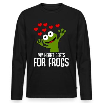 Frösche Frosch - Männer Premium Bio Langarmshirt - Schwarz - Vorne - Nico (187cm)