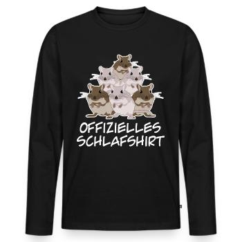 Rennmaus Schlafshirt Rennmäuse - Männer Premium Bio Langarmshirt - Schwarz - Vorne - Nico (187cm)