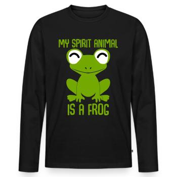 Frosch niedliche Frösche - Männer Premium Bio Langarmshirt - Schwarz - Vorne - Nico (187cm)