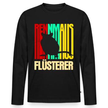 Rennmaus Flüsterer - Männer Premium Bio Langarmshirt - Schwarz - Vorne - Nico (187cm)