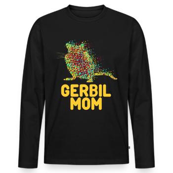 Rennmaus Gerbil Mom Rennmäuse - Men's Premium Organic Long Sleeve Shirt - black - Front - Nico (187cm)
