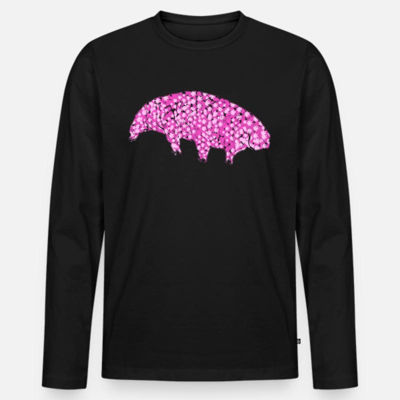 Tardigrade Bärtierchen Wasserbär - Männer Premium Bio Langarmshirt - Schwarz