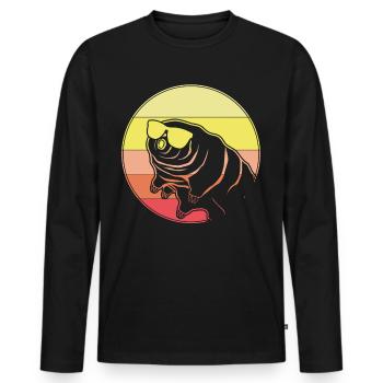 Tardigrade Ours d’eau rétro Tardigrades - T-shirt manches longues Premium bio Homme - noir - Devant - Nico (187cm)