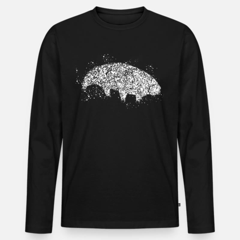 Wasserbär Bärtierchen Tardigrade - Männer Premium Bio Langarmshirt - Schwarz