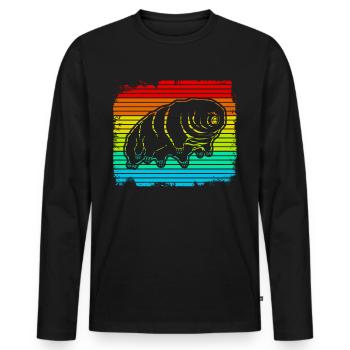 Tardigrade Retro Water Bear Tardigrades - T-shirt manches longues Premium bio Homme - noir - Devant - Nico (187cm)