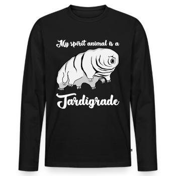 Tardigrade Water Bear drôles de tardigrades - T-shirt manches longues Premium bio Homme - noir - Devant - Nico (187cm)