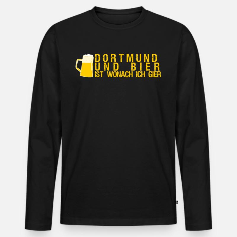 Dortmund Bier Dortmunder - Männer Premium Bio Langarmshirt - Schwarz