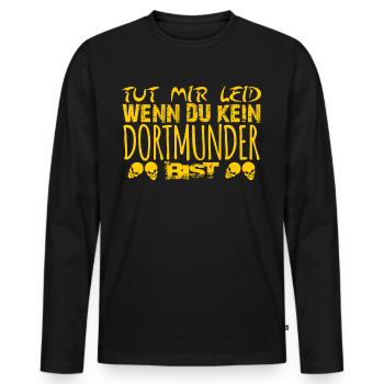 Dortmunder lustig Dortmund - Männer Premium Bio Langarmshirt - Schwarz - Vorne - Nico (187cm)