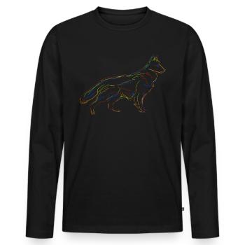 Shepherd Dogs White Shepherd Dog - Men's Premium Organic Long Sleeve Shirt - black - Front - Nico (187cm)