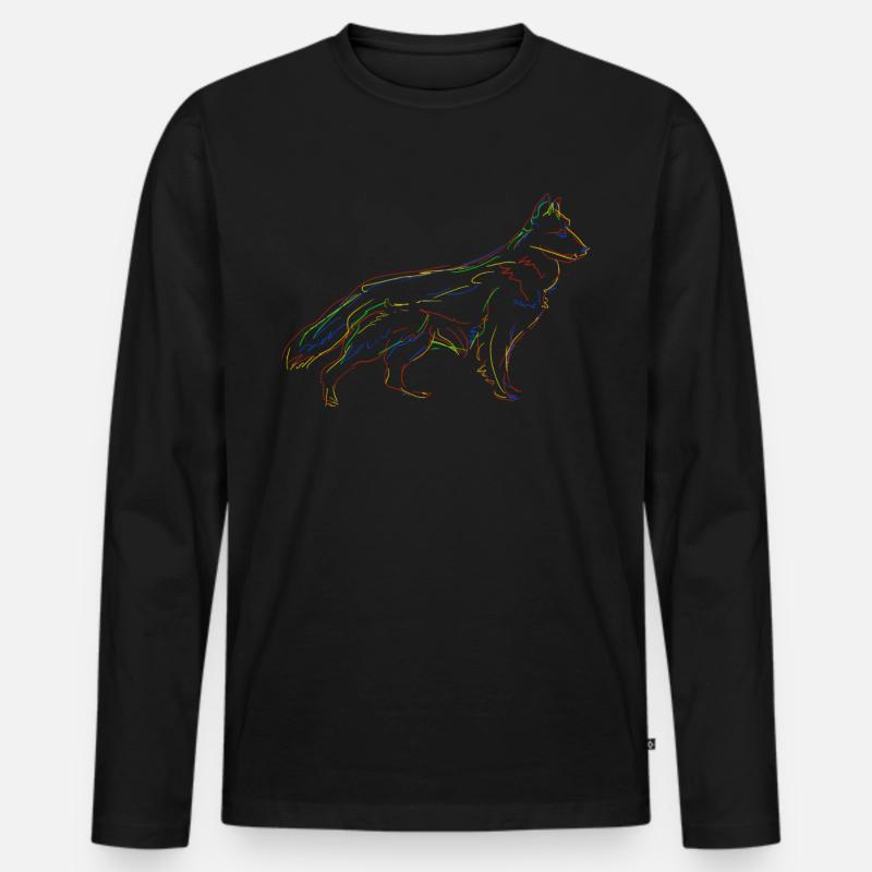 Schäferhunde Weisser Schäferhund - Männer Premium Bio Langarmshirt - Schwarz