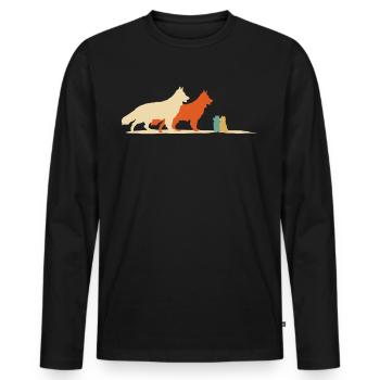 White Shepherd Puppies Shepherd Dogs - Men's Premium Organic Long Sleeve Shirt - black - Front - Nico (187cm)