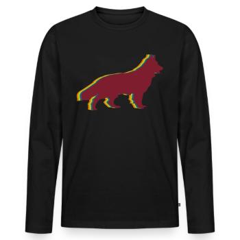 Shepherd Dogs Retro White Shepherd Dog - Men's Premium Organic Long Sleeve Shirt - black - Front - Nico (187cm)
