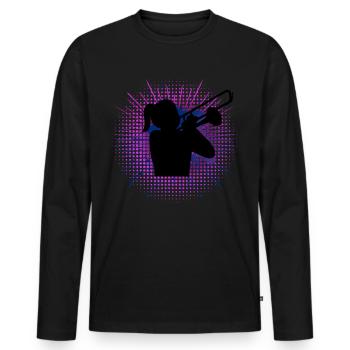 Trombone Music Trombonist Trombones - Men's Premium Organic Long Sleeve Shirt - black - Front - Nico (187cm)