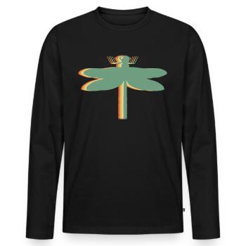 Libellules insectes rétro Libellule - T-shirt manches longues Premium bio Homme - noir - Devant - Nico (187cm)
