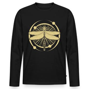 Libellules Insectes occultes Libellule - T-shirt manches longues Premium bio Homme - noir - Devant - Nico (187cm)