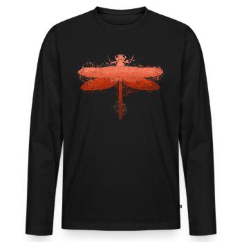 Libelle Libellen - Männer Premium Bio Langarmshirt - Schwarz - Vorne - Nico (187cm)