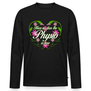 Physio Physiotherapist Physiotherapy - Men's Premium Organic Long Sleeve Shirt - black - Front - Nico (187cm)