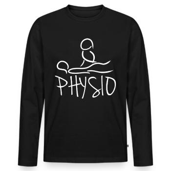 Physio Physiotherapist - Men's Premium Organic Long Sleeve Shirt - black - Front - Nico (187cm)