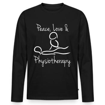 Physio Physiotherapist Physiotherapist - Men's Premium Organic Long Sleeve Shirt - black - Front - Nico (187cm)