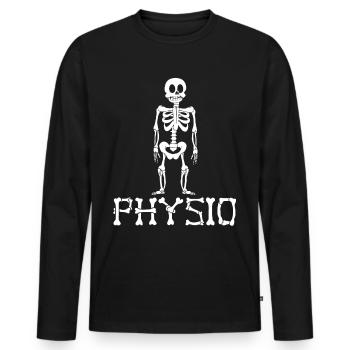 Physio Skeleton Physiotherapist - Men's Premium Organic Long Sleeve Shirt - black - Front - Nico (187cm)