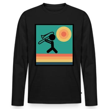 Posaune Posaunist Posaunen - Männer Premium Bio Langarmshirt - Schwarz - Vorne - Nico (187cm)