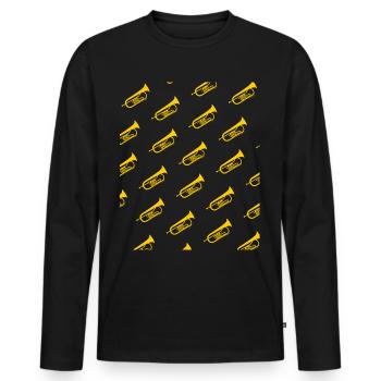 Flugelhorn Orchestra Horn - Men's Premium Organic Long Sleeve Shirt - black - Front - Nico (187cm)