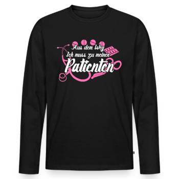 Krankenschwester Krankenpflegerin - Männer Premium Bio Langarmshirt - Schwarz - Vorne - Nico (187cm)