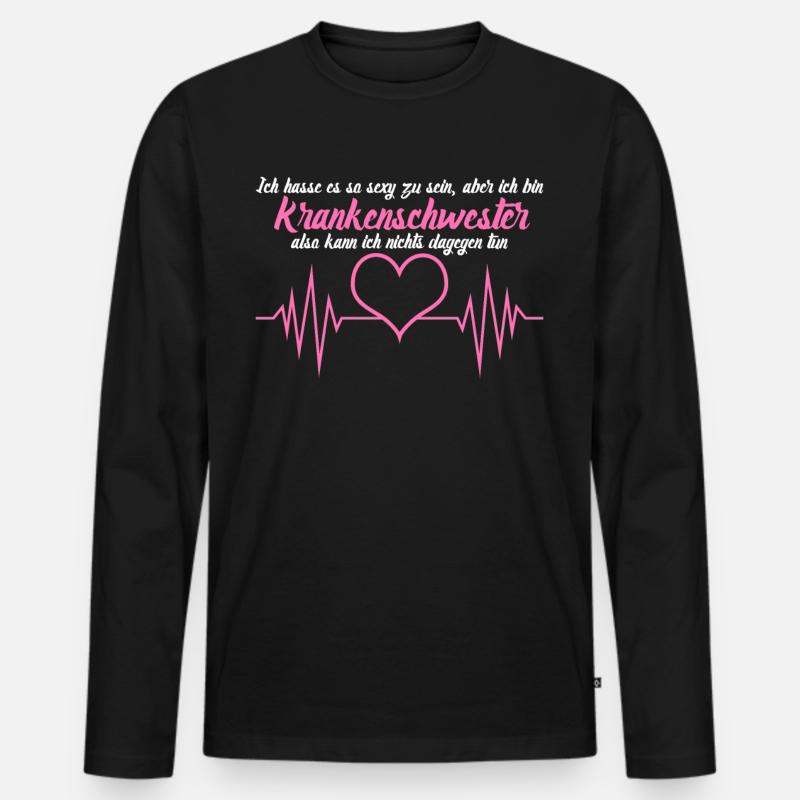 Krankenschwester - Männer Premium Bio Langarmshirt - Schwarz