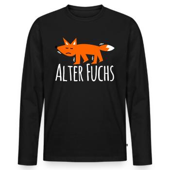 Rotfuchs alter Fuchs - Männer Premium Bio Langarmshirt - Schwarz - Vorne - Nico (187cm)