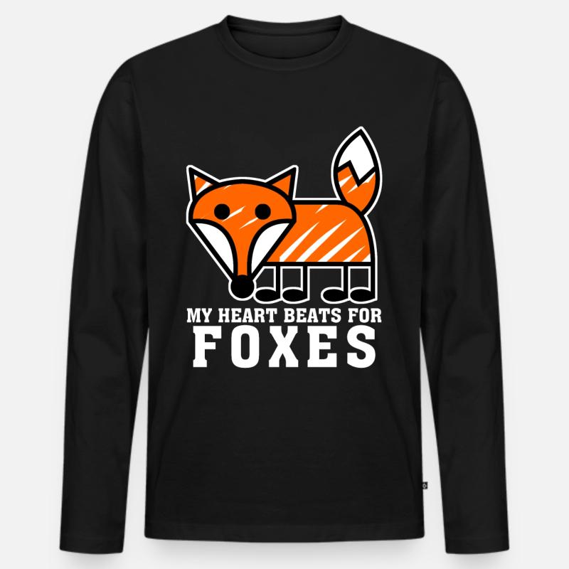 Fox saying with red fox - Men's Premium Organic Long Sleeve Shirt - black