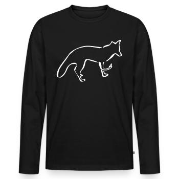 Fuchs Mittelfinger Rotfuchs - Männer Premium Bio Langarmshirt - Schwarz - Vorne - Nico (187cm)