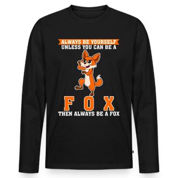 Be a Fox - Men's Premium Organic Long Sleeve Shirt - black - Front - Nico (187cm)