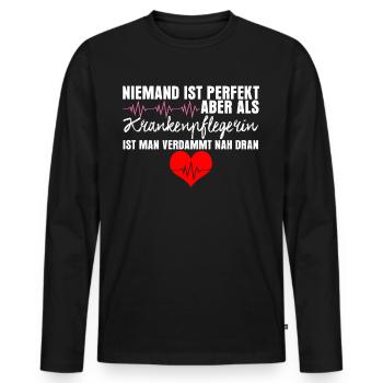 Krankenschwester lustig Krankenpflegerin - Männer Premium Bio Langarmshirt - Schwarz - Vorne - Nico (187cm)