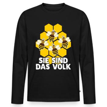 Biene Bienen Honigbienen - Männer Premium Bio Langarmshirt - Schwarz - Vorne - Nico (187cm)