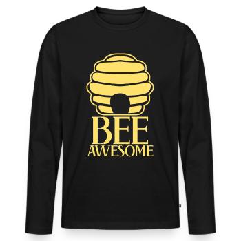 Bee Bees Awesome Honey Bees - Men's Premium Organic Long Sleeve Shirt - black - Front - Nico (187cm)