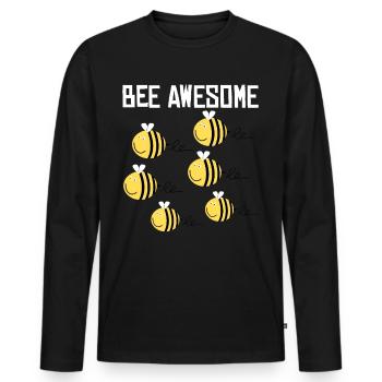 Abeilles Abeilles Géniales Abeilles Abeilles - T-shirt manches longues Premium bio Homme - noir - Devant - Nico (187cm)