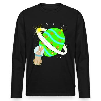 Rabbit Easter Easter Egg Space - Men's Premium Organic Long Sleeve Shirt - black - Front - Nico (187cm)