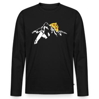 Pizza Randonnée Randonneur Randonnée - T-shirt manches longues Premium bio Homme - noir - Devant - Nico (187cm)