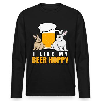 Beer Brewers Craft Beer Hops - Men's Premium Organic Long Sleeve Shirt - black - Front - Nico (187cm)