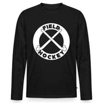 Joueurs de hockey sur gazon - T-shirt manches longues Premium bio Homme - noir - Devant - Nico (187cm)