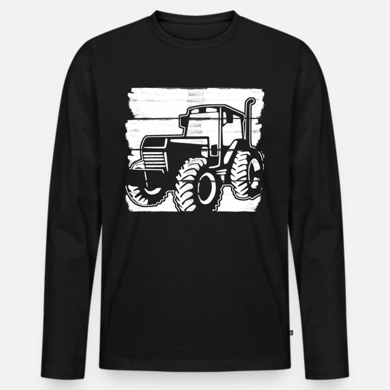 Trecker Traktor Treckerfahrer Bauer - Männer Premium Bio Langarmshirt - Schwarz
