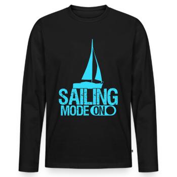 Sailing Sailboat Sailing Club Sailors - Men's Premium Organic Long Sleeve Shirt - black - Front - Nico (187cm)