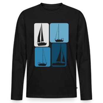 Sailing Boats Sailboat - Men's Premium Organic Long Sleeve Shirt - black - Front - Nico (187cm)