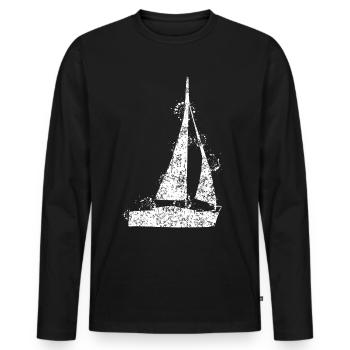 Sailing Sailboat - Men's Premium Organic Long Sleeve Shirt - black - Front - Nico (187cm)